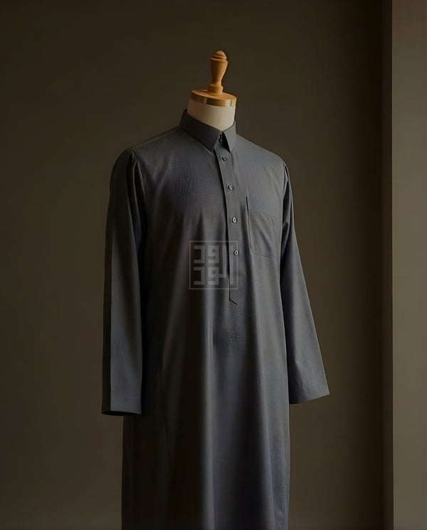 ثوب شتوي رصاصي رجالي